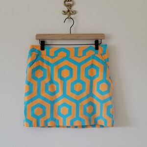Loudmouth Ladies Skort Orange Aqua South Beach Print Size 8